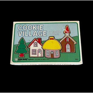 Vintage 1980s Cookie Cutters Village In Box Tree Church House Christmas Holiday